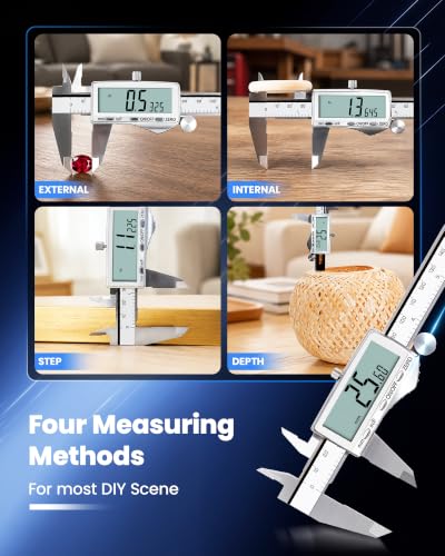 HARDELL Digital Caliper, 6" Rechargeable Calipers with Large LCD Screen