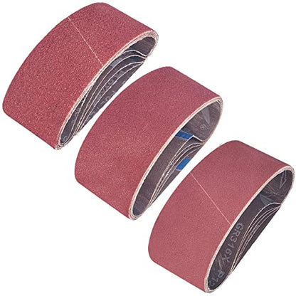 Tonmp 15 PCS 3 inch x 18 inch Sanding Belts - 5 Each of 40 80 120 Grit Aluminum Oxide Sanding Belts For Belt sander (3x18 inch) - size: 3x18 inch