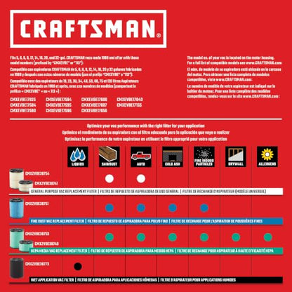 CRAFTSMAN CMXZVBE38749 Genuine 16-20 Gal. Wet Dry Vac Dust Collection Bags - style: 16-20 Gallon General Purpose