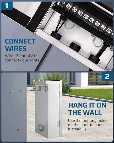 DEWENWILS 300W Wi-Fi Low Voltage Landscape Transformer, 3 Zones, 2.4Ghz - style: WiFi-300W-Stainless Steel