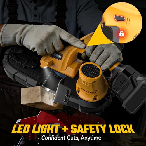 2-1/2" Cordless Band Saw Compatible with Dewalt 20V Battery (Tool Only) - color: Yellow