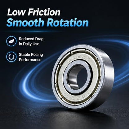608-ZZ Ball Bearings, 20 PCS Double Metal Sealed Shielded Miniature Deep Groove Ball Bearings, for Skateboards, Roller Skates, and ect (8mm x 22mm x 7mm)