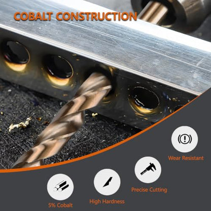 10-Piece 5/32" M35 Cobalt Twist Drill Bit Set for Stainless Steel - style: 5/32"(10pcs)