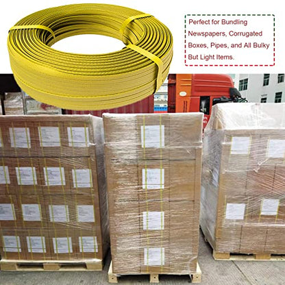 Poly Strapping 1/2" Plastic Strapping, 600lbs Break Strength, Yellow - color: 330FT Poly Strapping 1/2"