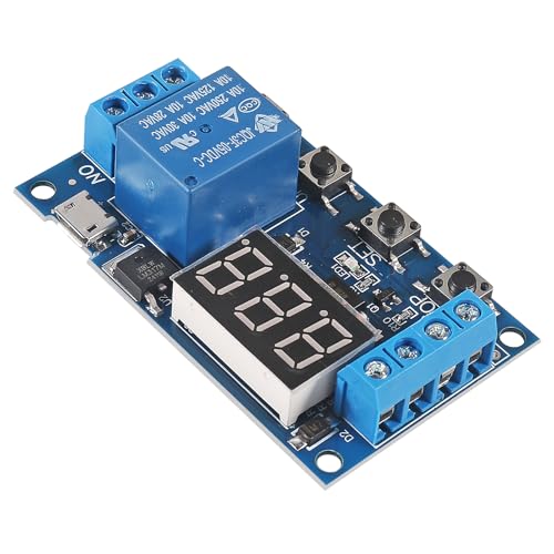 2pcs DC 6-30V Timer Relay Programmable Time Delay Relay Module Cycle Timer with LED Display Support Micro USB 5V Power Supply, Smart Home Controller
