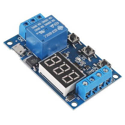 2pcs DC 6-30V Timer Relay Programmable Time Delay Relay Module Cycle Timer with LED Display Support Micro USB 5V Power Supply, Smart Home Controller