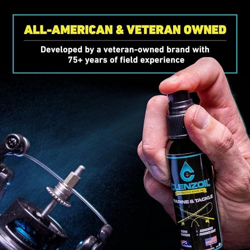 CLENZOIL Marine & Tackle - Fishing Gear Oil Lubricant - for Fish Care Reels, Boat Motors, Downriggers & More - Easily Oils Applicator - size: 2 oz + 1 oz Combo