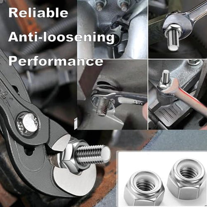 3/8-16 Nylon Insert Lock Nuts 40 Pack, 304 Stainless Steel Hardware Nuts - size: 3/8"-16 (40 pcs)