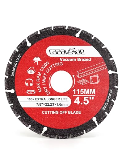 Casaverde 4.5" Diamond Metal Cutting Wheel with 7/8" Arbor - size: ☉115mm(4.5" X 7/8")1pc