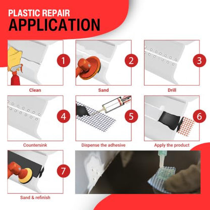 Polymix Universal Adhesive Flex 15 Multipurpose Plastic Repair and Adhesive 200ml Cartridge & Two Application Mixing Nozzles