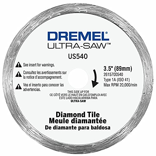 Dremel US540-01 Ultra-Saw 3.5-Inch Tile Diamond Blade, White - size: 3.5 Inch (Pack of 1), style: Diamond Cutting Wheel