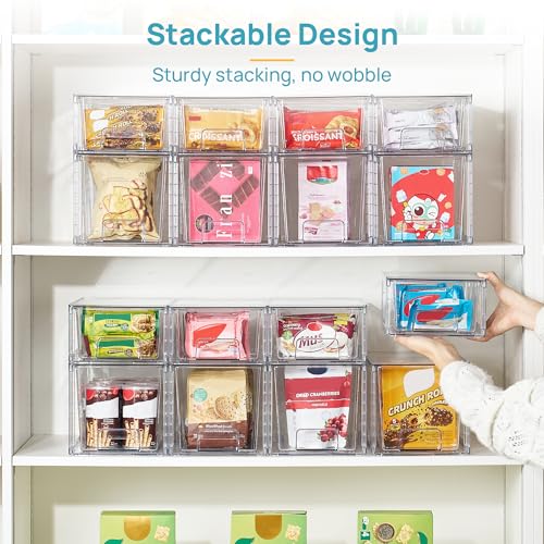 Vtopmart Clear Stackable Storage Drawers, 4 Pack Kitchen Cabinet Set - style: 2 Medium+2 Small