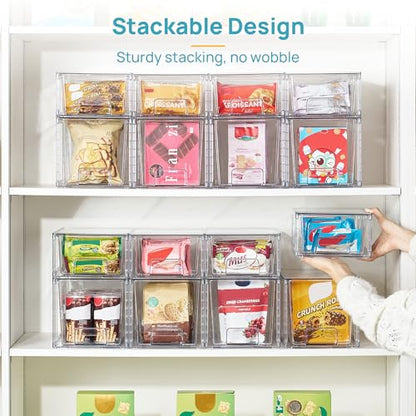 Vtopmart Clear Stackable Storage Drawers, 8 Pack Medium Set - style: 6 Medium+2 Small