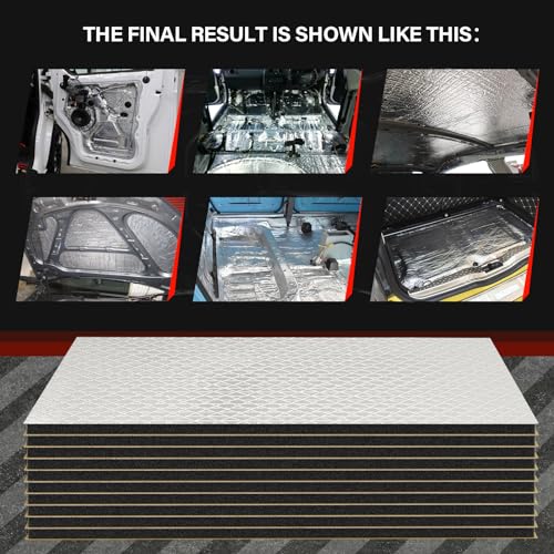 394 Mil Car Sound Deadening Mat, Sound Deadener Material 13 Sq Ft, 12-Piece - size: 12.92 sqft
