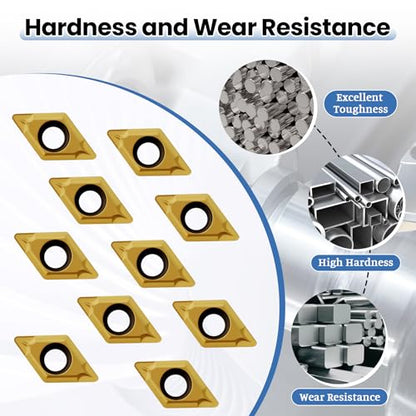 DCMT11T308 DCMT32.52 Carbide Turning Inserts, Multilayer Coated DCMT Insert - size: DCMT32.52 DCMT11T308