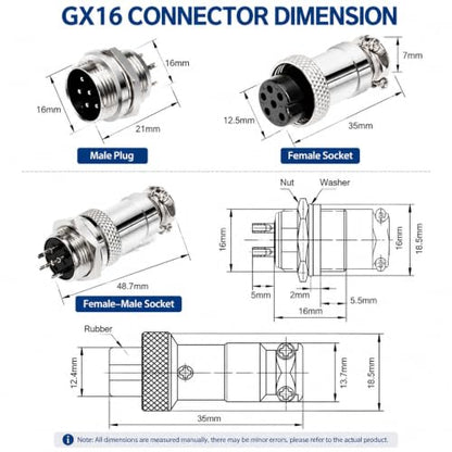 GX16 8 Pin Aviation Connector Cable Female Plug with Wire 2m - color: 8 pin, size: 2 m
