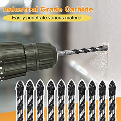 10-Piece 1/4" Masonry Drill Bit Set & Concrete Drill Bit Set - size: 10 pcs 1/4" Masonry Drill Bit Set