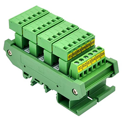 Slim DIN Rail Mount 10A/300V Pluggable Screw Terminal Block Distribution Module (5x6 Position) - style: 5x6 Position