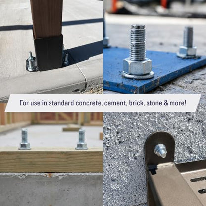 3/4" x 4" Wedge Anchor Bolt Fasteners for Concrete, Cement, Brick with Nuts & Washers - Heavy-Duty, Zinc-Plated (4 Pack)