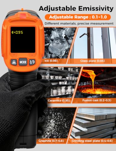 3 in 1 Digital Infrared Thermometer Gun with High/Low Alarm POROMETISTO - size: IM02PRO