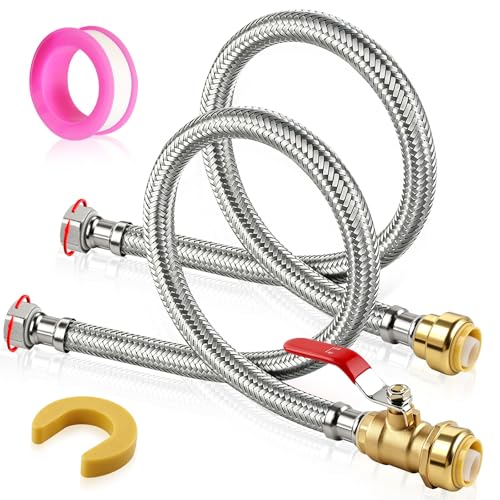 Boltigen 24" Water Heater Connector Kit 3/4" Push Fit Ball Valve x 3/4" FIP