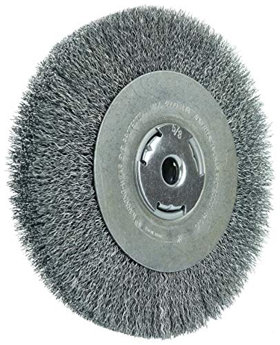 Weiler 36206 Wolverine 8" Crimped Wire Wheel, .014" Steel Fill, Wide Face, 5/8" Arbor Hole, Made in The USA - size: 8 Inch, style: 1" Face Width