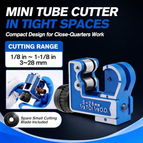 WISSCOOL Tube Cutter Set, 1/8"-2" OD Pipe Cutter Kit 5 in 1 - color: Blue, size: 5 in 1 Set