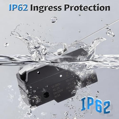 2 Pcs Z-15HW78-B Micro Limit Switch, 5A 250VAC Micro Switch, SPDT - color: Z-15HW78-B