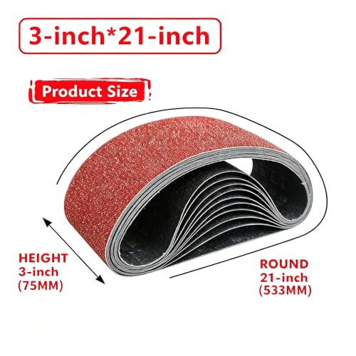 3x21 Inch Sanding Belts for Belt Sander, 25-Pack - size: 3x21(25pcs)