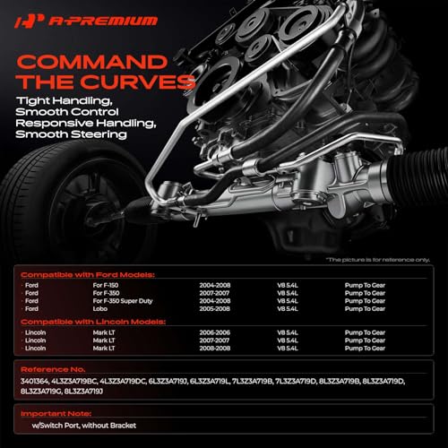 A-Premium Power Steering Pressure Hose Line Assembly, Pump To Gear