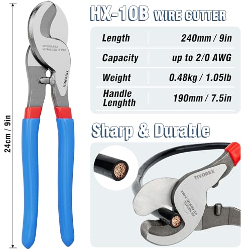 Battery Cable Crimping Tool for AWG 10-1/0 Electrical Wire Lug