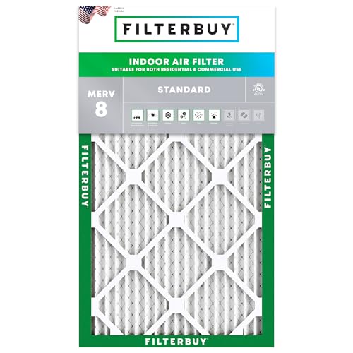 Filterbuy 8x20x1 Air Filter MERV 8 Dust & Allergy Defense (1-Pack) - size: 8x20x1