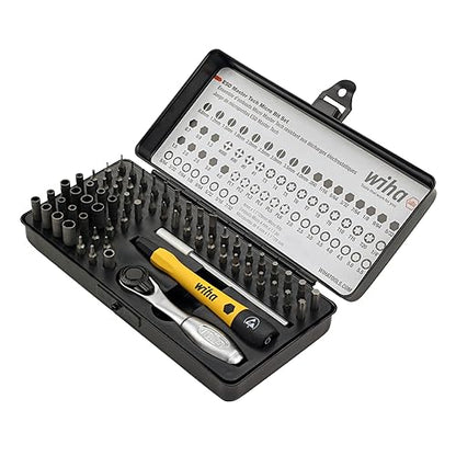 Wiha 75965 ESD Safe Master Technician Ratchet and MicroBits Set, 65 Piece