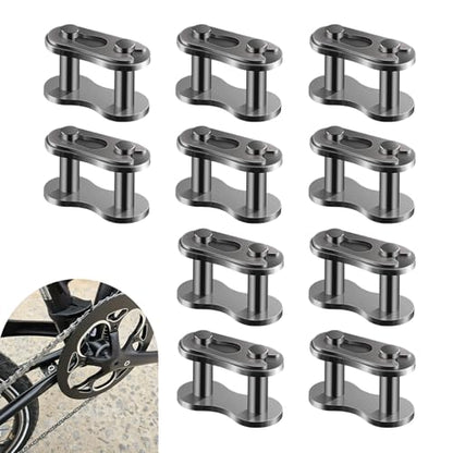 10 PCS #415 Roller Motorcycle Chain Master Links, Heavy Duty Manganese Steel Drive Chain Repair Master Connector Links, Universal for ATV Quad Scooter Motorcycle Go Kart Moped Mini Bike - size: #415