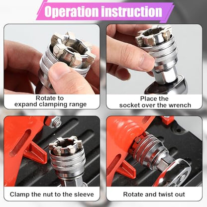 ZIMISI Universal Socket Wrench, 10-19mm Magic Sleeve Tool (Sockets) - size: Socket Wrench