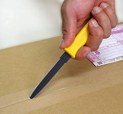 CANARY Cardboard Cutter with Non-Stick Coated Blade - 7.5" Box Cutter Utility Knife for Breaking Down Boxes & Opening Packages - Made in Japan, Yellow (Bulk 5-Pack) - size: 5 PCS