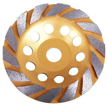Elome Diamond Grinding Cup Wheel Disc 6" Premium Grade for Angle Grinder 14-Segment Heavy Duty Turbo Row Concrete Granite Stone Ceramic with 6/8" 20mm Thread - size: 6" Turbo
