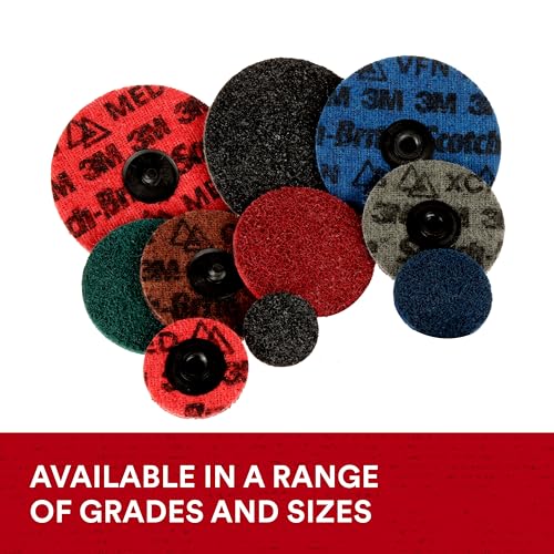 Scotch-Brite Precision Surface Conditioning Disc, Roloc TR, Very Fine, Ceramic, Nonwoven Fiber, Easy Change, 2 in, 25/Inner, 100/Case, Dispenser Pack - size: 2 in