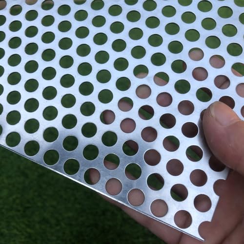 Aluminum Perforated Metal Sheets 16 Gauge 15.7 inch by 7.8 inch Expanded Metal Mesh Opening 1/3" 0.32 inch (About 8 mm) Perforated Steel Sheet Aluminum Mesh Screen Decorative Metal Mesh - size: 15.7" X 7.8"