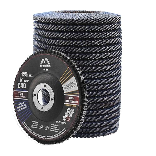 Merryland 20 Pack 40 Grit Flap Disc 5 inch Metal T29 Flap Wheel - style: Z40 20PCS