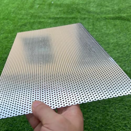 Aluminum Perforated Metal Sheets 16"x10" 16 Gauge Expanded Metal Mesh Aluminum Opening 1/8" 0.12 inch (About 3 mm) Perforated Steel Sheet Aluminum Mesh Screen Decorative Metal Mesh - size: 16" X 10"
