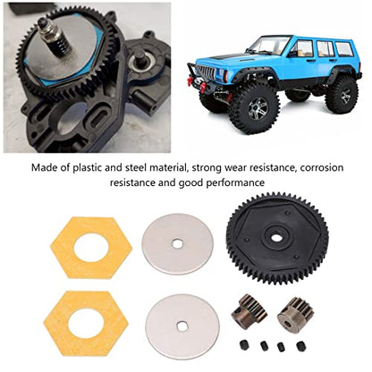 Metal 56T Spur Gear, Small Lightweight Gear Set with 13T 15T Gears for Axial SCX10 RC Crawler Car, Strong Wear (Black) - color: Black