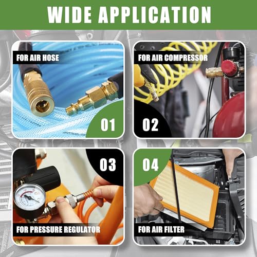 45Pcs 1/4" Air Hose Fittings Coupler & Plug Air Compressor Kit