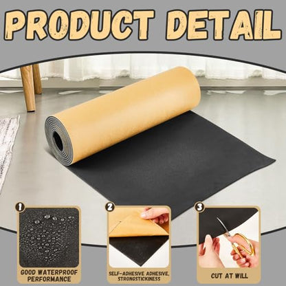 1 Pc 78 x 24 x 1/2 Inch Large Closed Cell Foam, Marine Foam Roll, Black - size: 78 x 24 x 1/2 Inch