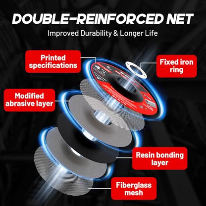 EZARC Depressed Center Metal Cut Off Wheels 4.5 x .045 x 7/8", 25Pack