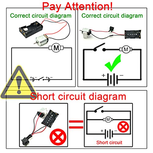 EUDAX 6 Set Rectangular Mini Electric 1.5-3V 24000RPM DC Motor with 84 Pcs Plastic Gears,Electronic Wire, 2 x AA Battery Holder,Boat Rocker Switch,Shaft Propeller for DIY Science Projects