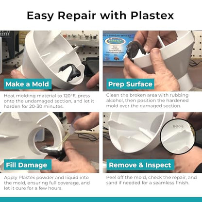 Plastex Plastic and Fiberglass Repair - Easily fix, Recreate Broken Plastic, Fiberglass Wood & More! Plastex Master Tech Kit - color: Master Kit (Black/White/Clear), size: 30 grams