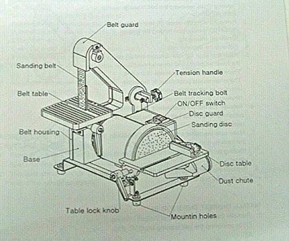 Generic 1" X 30" Belt & Disc Sander, 5" Disc, 3450 RPM, Top Bench Table, Sanding & Polishing, Multifunctional, Corded Electric, Green, 120V, 60Hz
