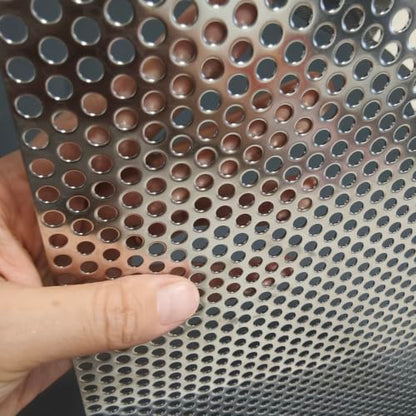 Perforated Stainless Steel Sheet, 0.2" Aperture (About 1/5",5mm), 304 Stainless Steel Mesh Panel, Flue Ventilation, Filtration, Speaker Grille(2pcs 16'' x 11.9'' Rectangle) - color: 2pcs 16'' x 11.9'' Rectangle