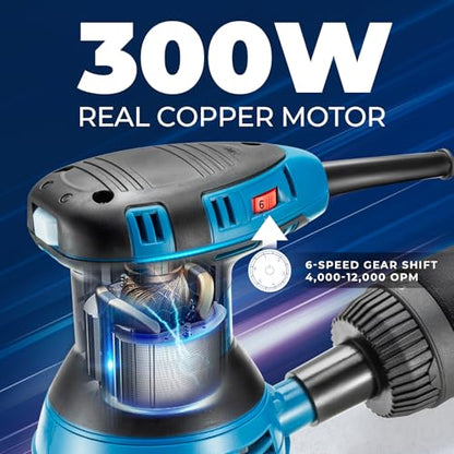 Dong Cheng 5-Inch Random Orbital Sander, 2.5 Amp 12000 OPM